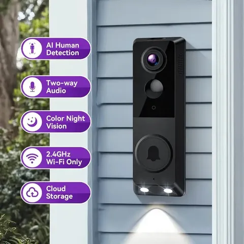 1080P Wireless Video Doorbell Camera with Chime Color Night Vision 2-Way Talk
