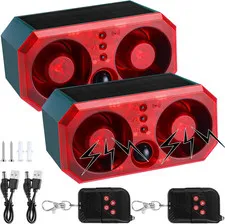 2 Pcs Solar Outdoor Motion Sensor Alarm Motion Sensor Animal Deterrent Dog Barki