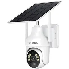 Easy Install Solar WiFi Camera, PIR Alarm, 2-Way Audio