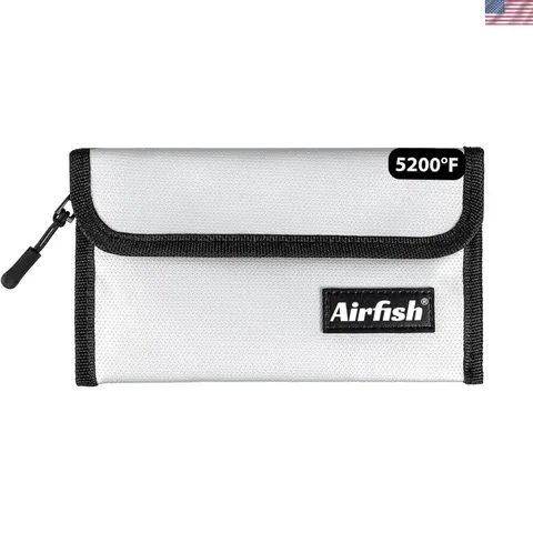 Compact Fireproof Money Bag with Zipper - Ultimate Protection for Valuables