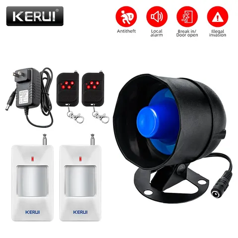 KERUI Remote Control 110dB Wireless Alarm Indoor Outdoor Burglar Proof Set