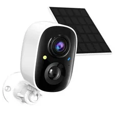 2K FHD Smart Wireless Security Camera Indoor/Outdoor,Solar Powered WiFi Camer...