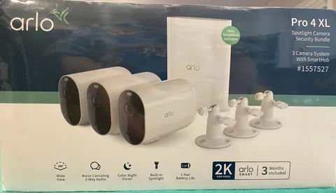 Arlo Pro 4 XL Spotlight Wireless Indoor/Outdoor 3 Camera Bundle FACTORY SEALED