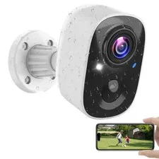 Security Cameras Wireless Outdoor Indoor, 2K Battery Powered WiFi Camera for ...