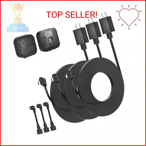 3pack 30ft Weatherproof Power Cable and Adapter for Blink Outdoor 4 (4th Gen), B