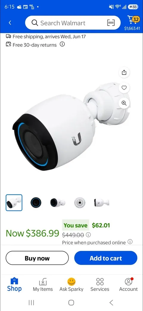 Ubiquiti UniFi Bullet IP/Network Wired Camera Indoor/Outdoor White/Black