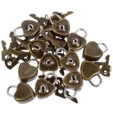 12pcs Heart Shape Keyed Padlock Mini Cabinet Lock Drawer Lock for Luggage