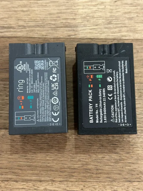 (Lot of 2) Batteries for Ring Brand camera - Model V4. Charger & Cable Included.