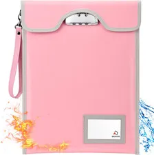 Fireproof Money Bag with Lock (5200℉), 15”X 11”Important Document Organizer Bag,