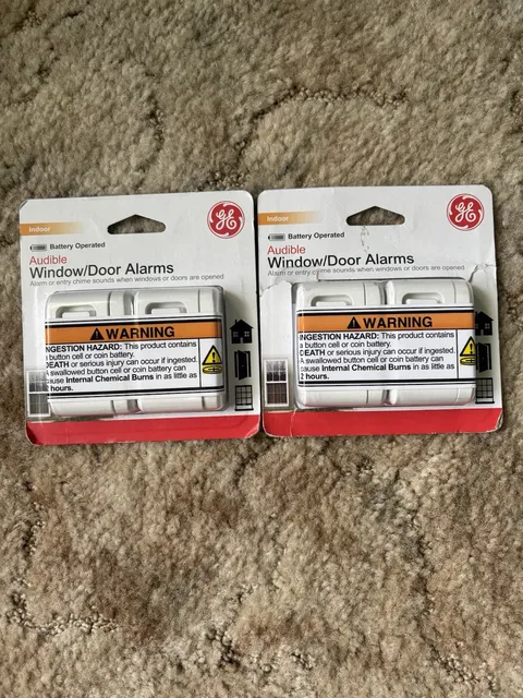 GE Audible Window Door Alarms 2 Pack Lot of 2 Wireless Home Security 4 Total New