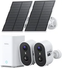Solar Security Cameras Wireless Outdoor Home System, True 2K HD, Cross-Camera Tr