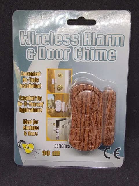 Wireless Door Chime & Home Security Alarm 20975 Peel &Stick Battery Install NIP 