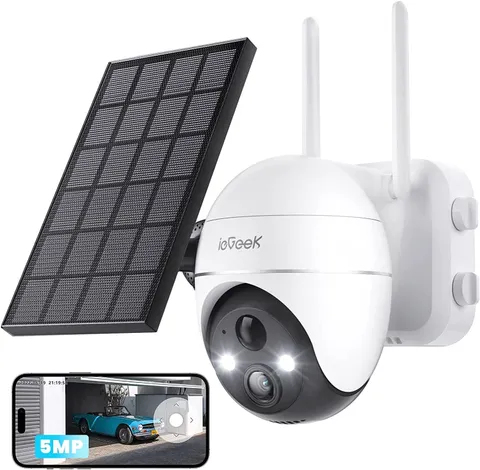 ieGeek Wireless Outdoor 5MP PTZ Security Camera WiFi Battery CCTV System Alexa