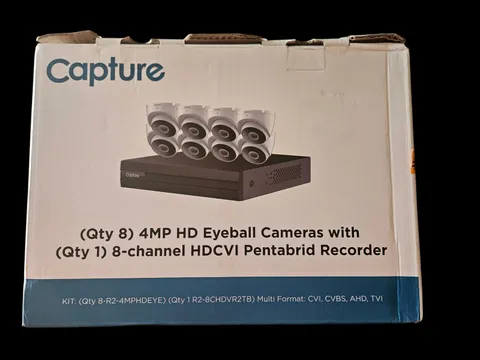 Capture R2-HD8CHKIT 8x 4MP HD Eyeball Cameras & 1x 8 CH HDCVI Pentabrid DVR