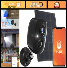 Solar Security Camera Wireless Outdoor, 2K Color Night Vision, AI Detection, 2-W