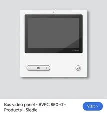 Siedle BVPC 850-0 W Bus Video Panel Comfort Touchscreen White