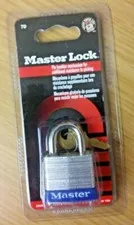 Master Lock 7D Padlock 1-1/8" & 3/16" Steel Shackle - Pin Tumbler - 2 Keys - New
