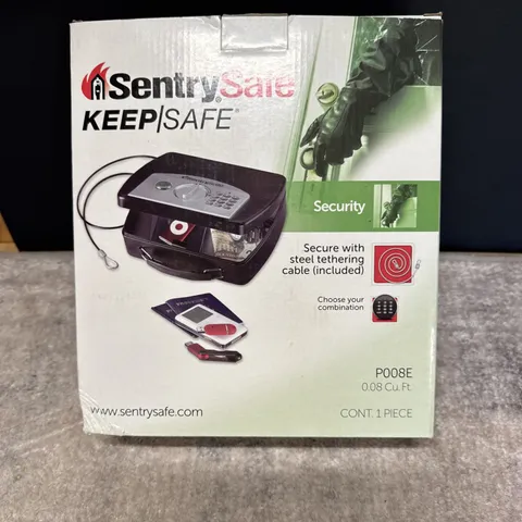 SentrySafe P008E KeepSafe Electronic Portable Safe w/ Tethering Cable New Sealed