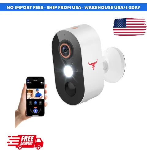 1080P Wireless Security Camera Outdoor, Battery Powered, AI Human Detection, Col