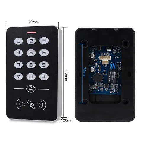 Standalone Access Control Keypad 125KHz Controller Card Reader 10pcs Keyfobs Lot
