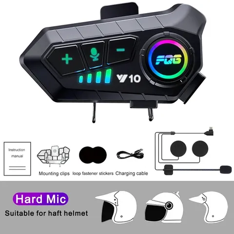 Motorcycle Helmet Headset Wireless FM Bluetooth 5.3 Headphone Speaker Hands-Free