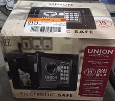 Union Safe Company Electronic Safe 62981 Dual Entry, Key & Code, Steel, Black