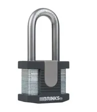 Brinks 672-52001 Commercial 50mm Solid Steel Lock 2" Boron Shackle. FREE SHIP
