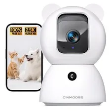 2.5K Pet Camera Indoor 4MP WiFi Security Monitor Pan Tilt Two Way Audio Dog Cat