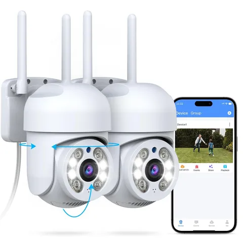 OOSSXX (2026 New) 2 Pack Outdoor WiFi Security 2 Pack, Color Night Vision