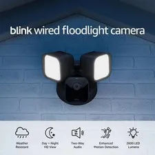 Blink Wired Floodlight Camera 2600 Lumens | HD | Motion Detection | Siren NIB