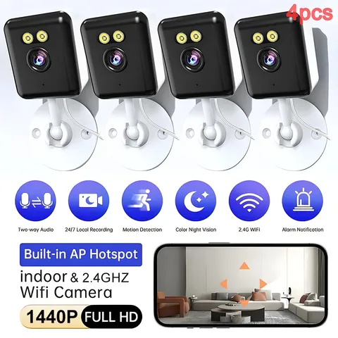 4 pcs - WiFi Pet Camera - Indoor Baby Monitor, 2.4Ghz Wireless Security Camera