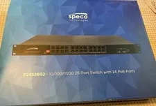 Speco P24S26G2 26 Port Gigabit Switch w/24 PoE Ports 378 Watts Total, 2SFP
