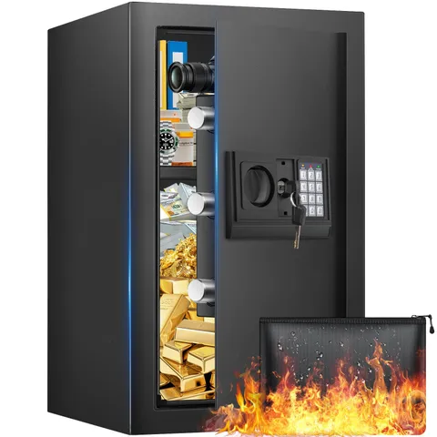 Large Home Safe 3.3 Cuft, Digital Security Safe Box with Smart Alarm System, ...