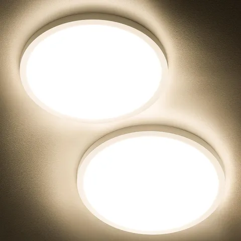 SunRider 2-Pack LED Flush Mount Ceiling Light 2 Count (Pack of 1), Warm White