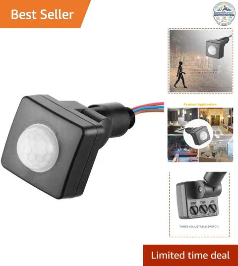 PIR Motion Sensor 1Pcs Waterproof Outdoor Security Lighting Adjustable 110°