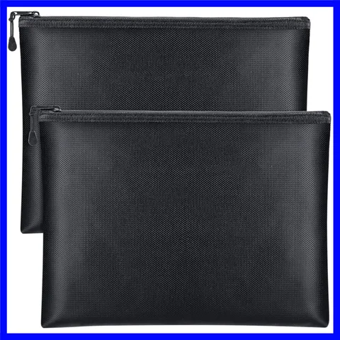 Secure Fireproof Storage Bags - 2 Pack Waterproof Document Holders for Travel