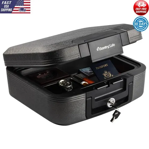 Fire Water Resistant Security Safe Portable Key Lock Valuables Documents Home