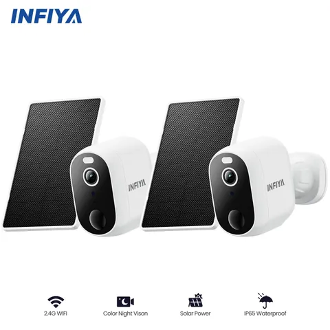 INFIYA 3MP outdoor Home Security Camera Solar Panel Wireless Outdoor 2-Way Audio