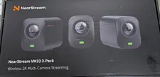 NearStream VM33 3-Pack Wireless Wi-Fi 2K IP Security Cameras Indoor Black