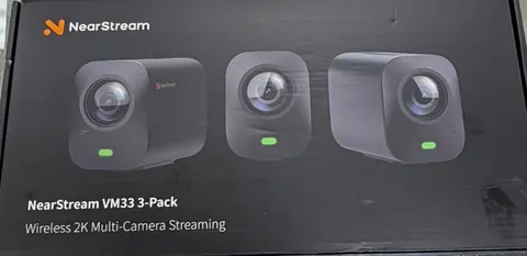 NearStream VM33 3-Pack Wireless Wi-Fi 2K IP Security Cameras Indoor Black