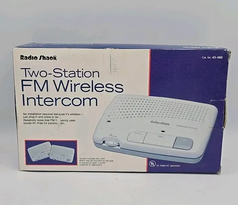 Radio Shack 2-Channel FM Wireless Intercom System 43-486 Two Units NOS 1990's