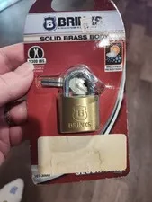 BRINKS SOLID BRASS BODY 1300LB -CUT RESISTANT, WEATHER RESISTANT -161-30001- New