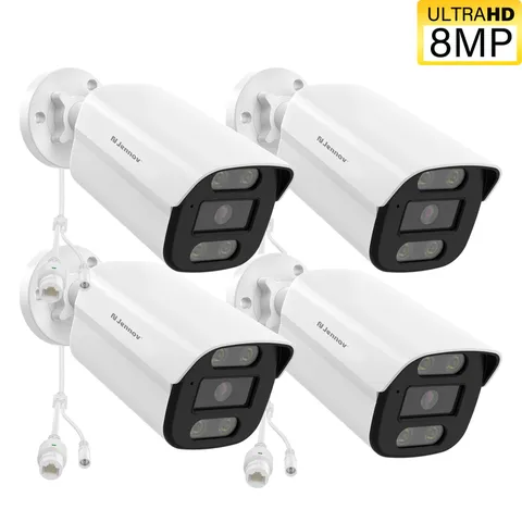 JENNOV 4K PoE Security Camera Color Night Vision 2‑Way Audio AI Detection