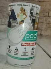 NIB POD First Alert Personal Security Alarm with Flashlight-Panic & Door Alarm