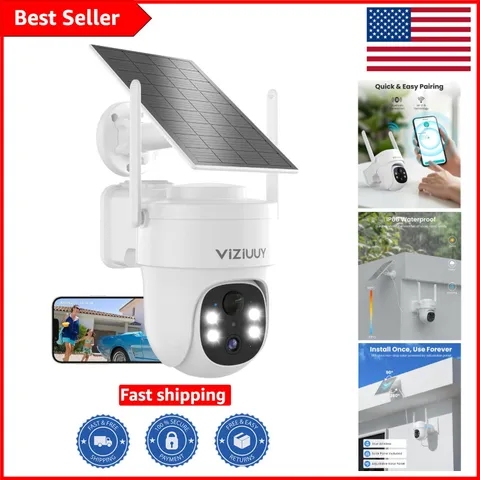 360° Wireless Solar Security Camera - 2MP HD, App Control & Local Storage