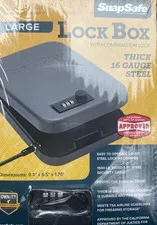 SnapSafe Combination Lock Box, Large 75230, Measures 9.5” x 6.5” x 1.75”