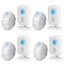 Wireless Infrared Motion Sensor Alarm Alert 918ft Long Range Entry Doorbell 4PCS