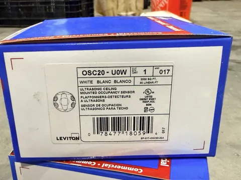 Leviton OSC20-U0W Ultrasonic Ceiling Mounted Occupancy Sensor, 2000SQFT