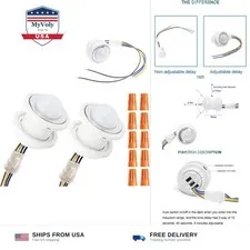 2 pcs PIR Motion Sensor Light Switch 110-240V Human Body Activated LED Sensor...