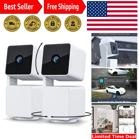 Indoor/Outdoor 1080p Wi-Fi Security Camera - Cam Pan v3 with Color Night Vision